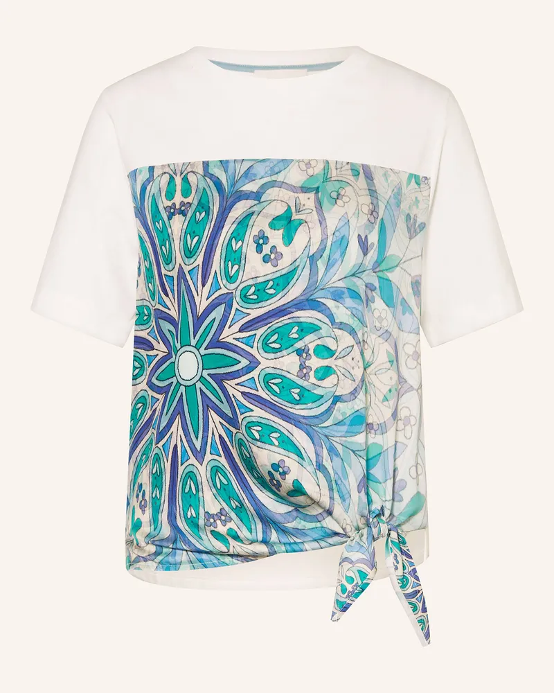 Cartoon T-Shirt im Materialmix Creme