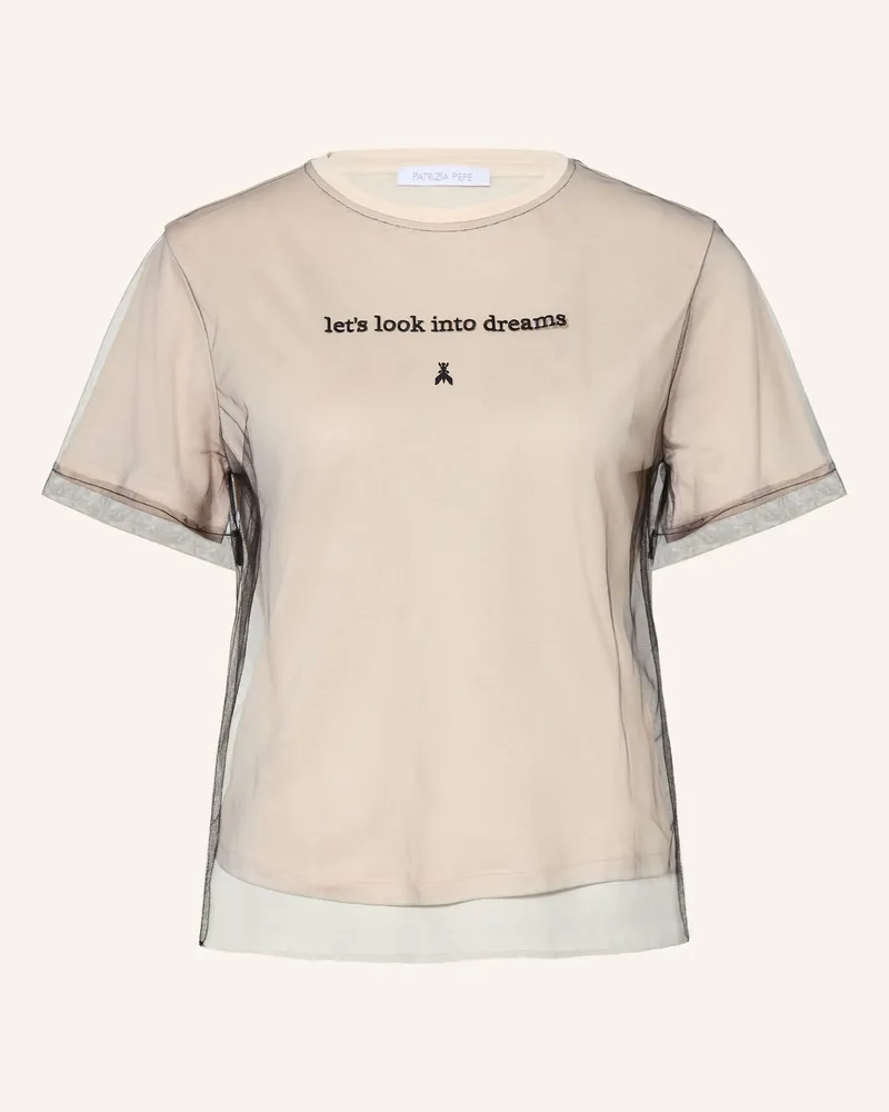 Patrizia Pepe T-Shirt im Materialmix Beige