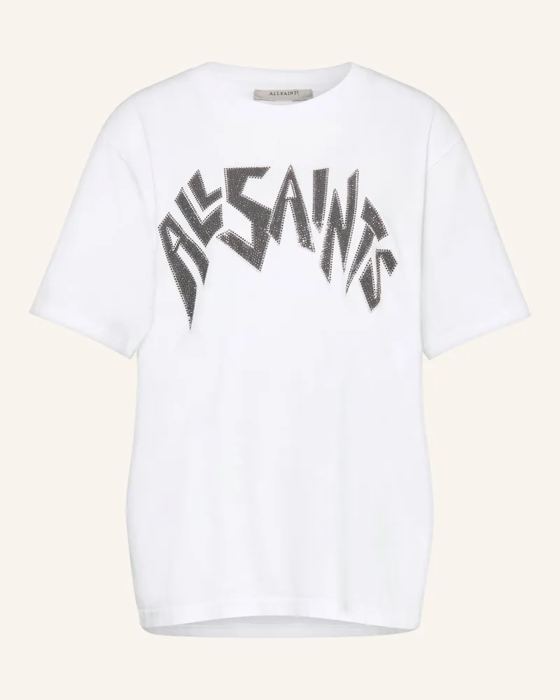 AllSaints T-Shirt ZINC mit Schmucksteinen Weiss