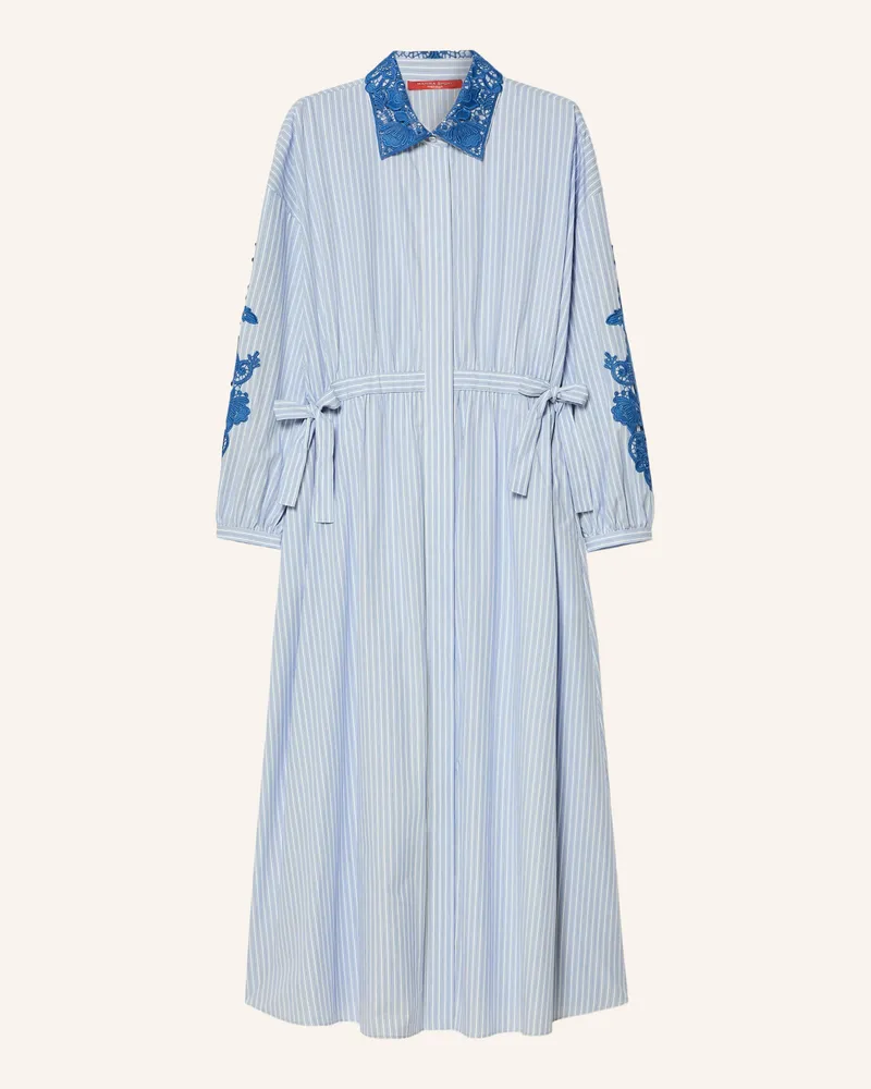 Marina Rinaldi Hemdblusenkleid Ceppo Mit Spitze Und Schmucksteinen blau Blau