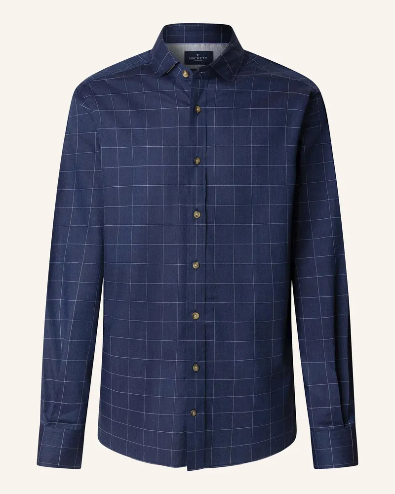 Hackett Freizeithemd FLANNEL WINDOWPANE Blau