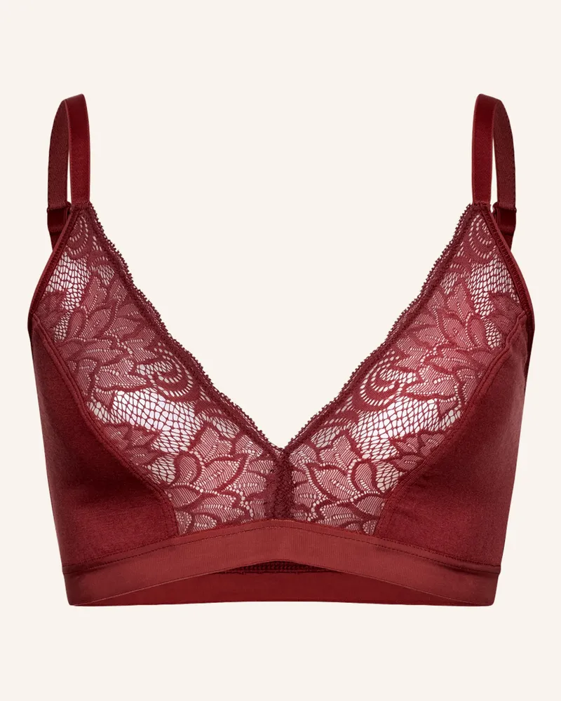 Ehrlich Textil Alisa Big Cup Bustier Mit Spitze Große Cups Und Modal - Breites Unterbrustband rot Rot