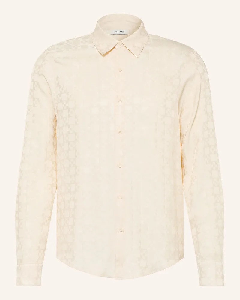 Sandro Satinhemd Extra Slim Fit weiss Ecru