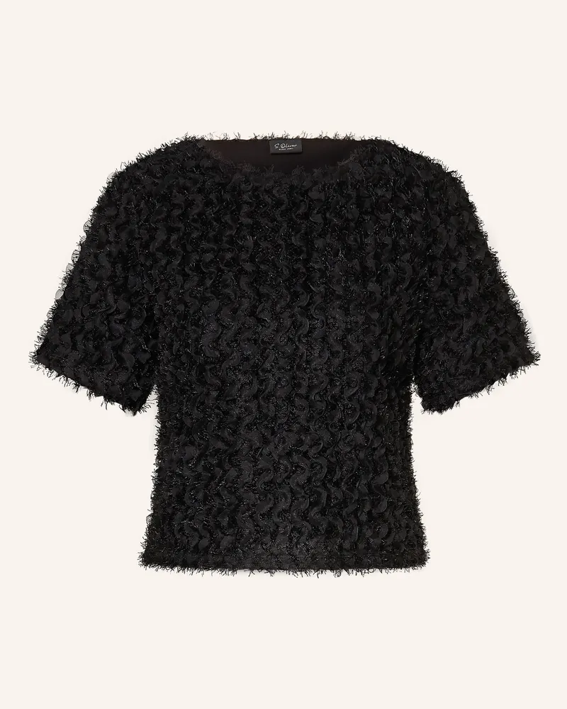 S.Oliver Blusenshirt Aus Mesh schwarz Schwarz