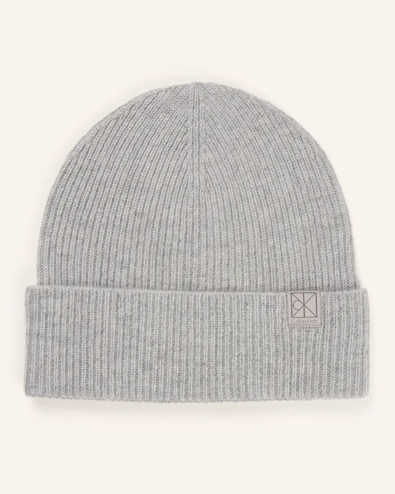 Calvin Klein Cashmere-Mütze grau Hellgrau