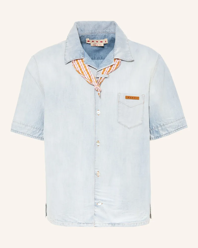 Marni Jeanshemd Comfort Fit blau Hellblau