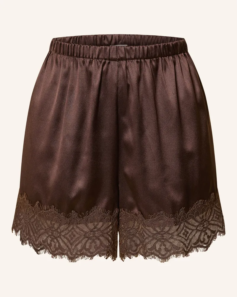 Darling Harbour Schlafshorts Mit Seide braun Chocolate