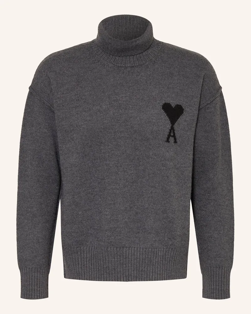AMI Paris Rollkragenpullover grau Dunkelgrau