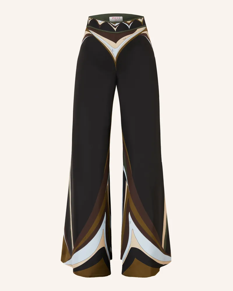 Emilio Pucci Marlenehose Aus Seide gruen Oliv