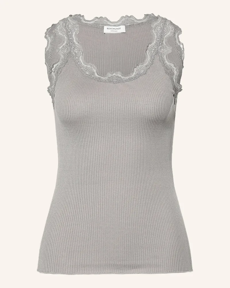 Rosemunde Seidentop Babette Mit Spitze grau Grau