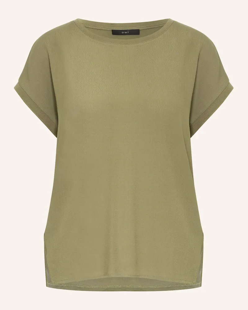 Oui  Blusenshirt Im Materialmix gruen Oliv