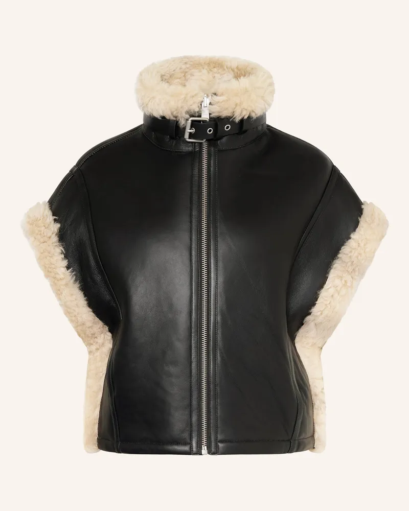 AllSaints Kunstfell-Weste MARLIN Schwarz