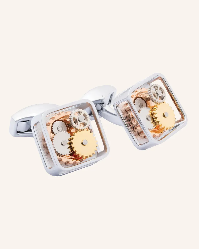 Tateossian Manschettenknöpfe Square Gear silber Silber