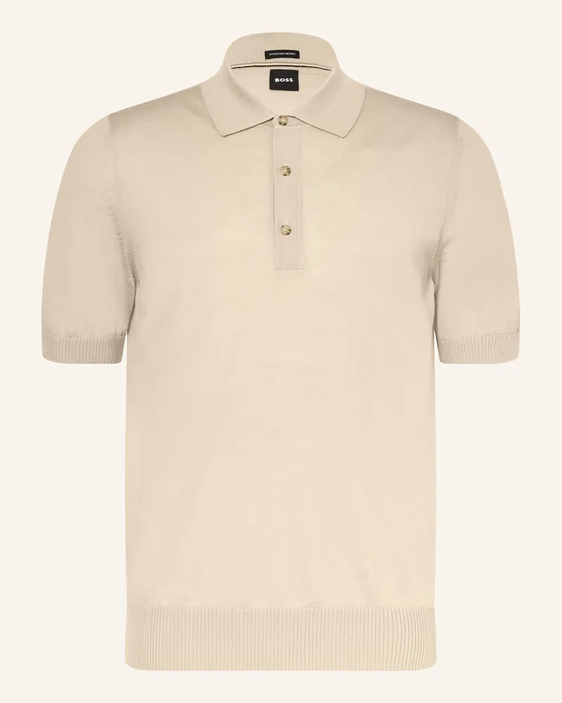 HUGO BOSS Strick-Poloshirt NOLANO Beige