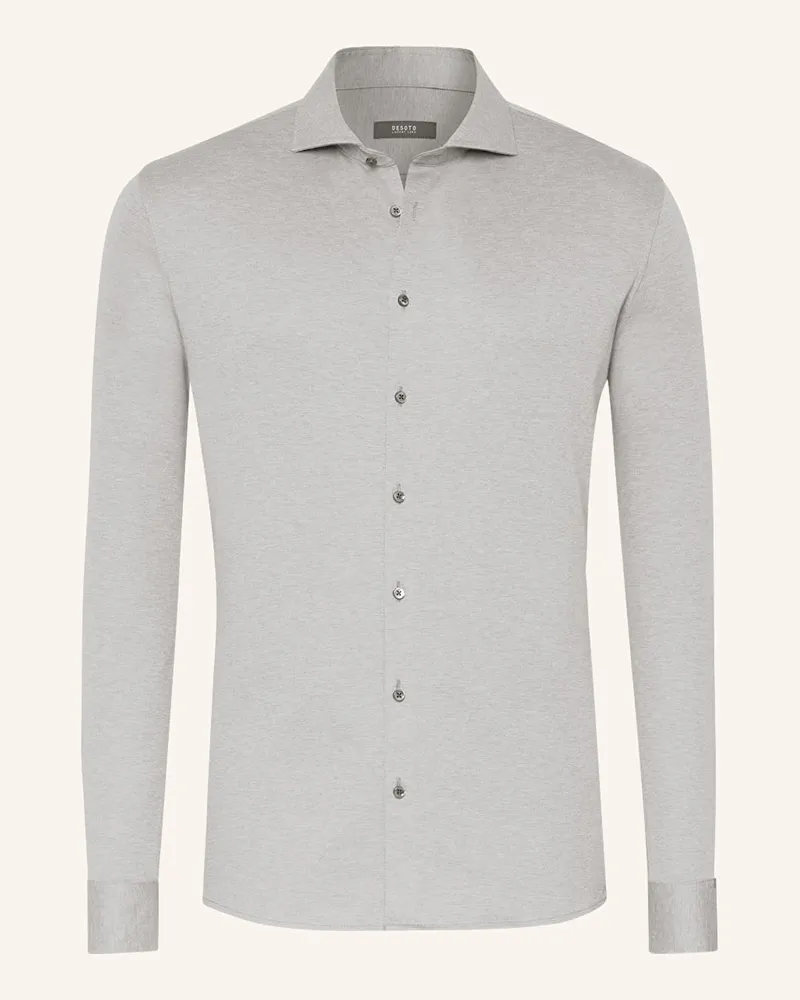 DESOTO Jerseyhemd Slim Fit Hellgrau
