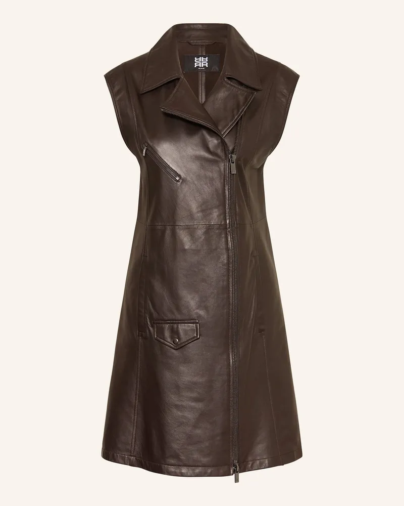 Riani Lederkleid Dunkelbraun