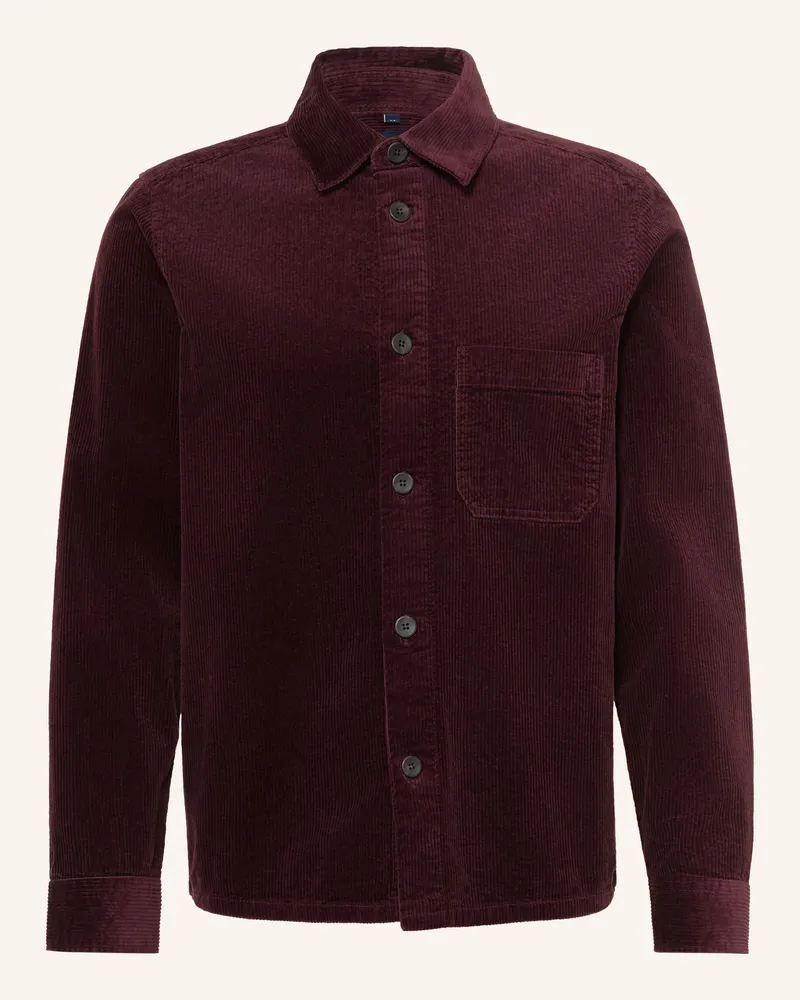 Olymp Cord-Overshirt rot Dunkelrot