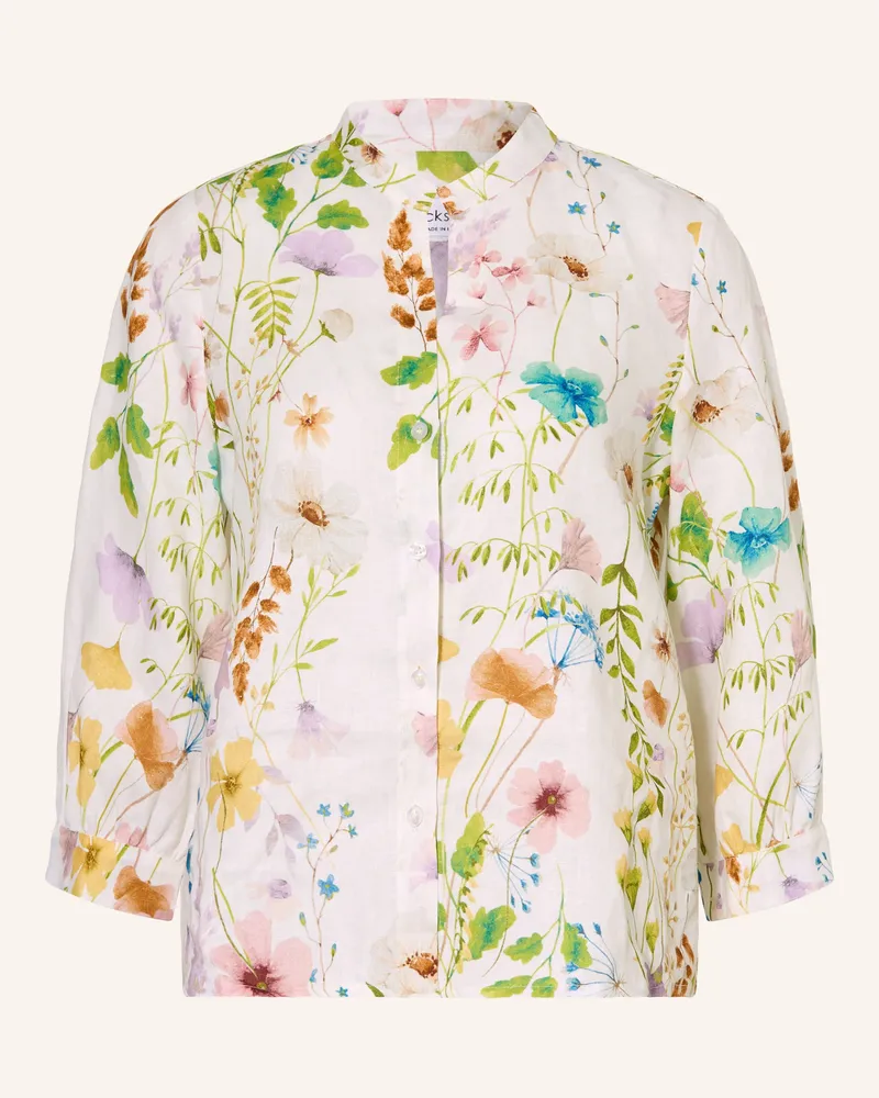 Backstage Leinenbluse Mia Mit 3/4-Arm weiss Weiss