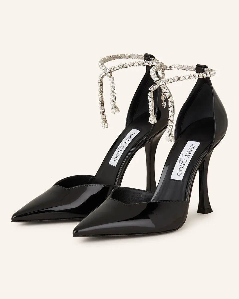 Jimmy Choo Slingpumps STEVIE 100 mit Schmucksteinen Schwarz
