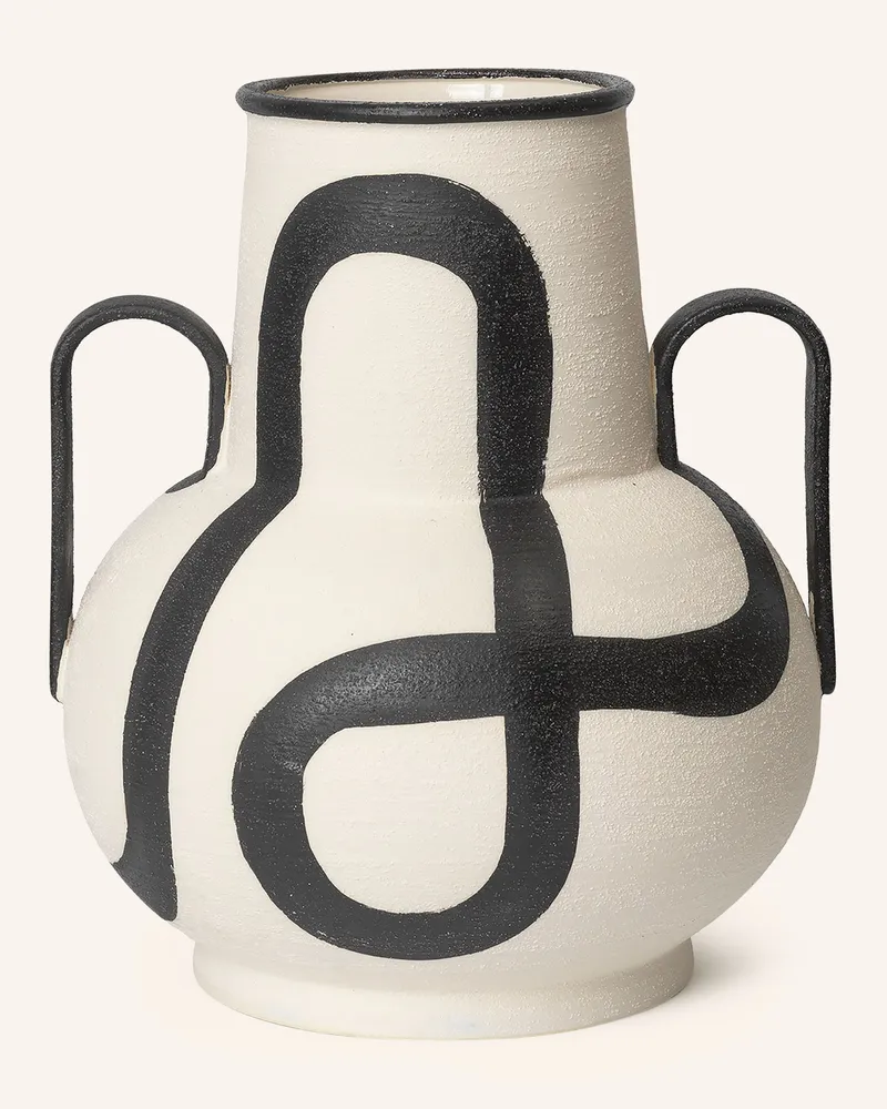 ferm LIVING Vase Trace weiss Creme