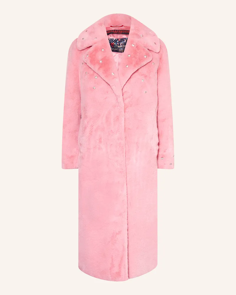 Frieda & Freddies Kunstfell-Mantel MOONRIVER 2 mit Schmucksteinen Rosa