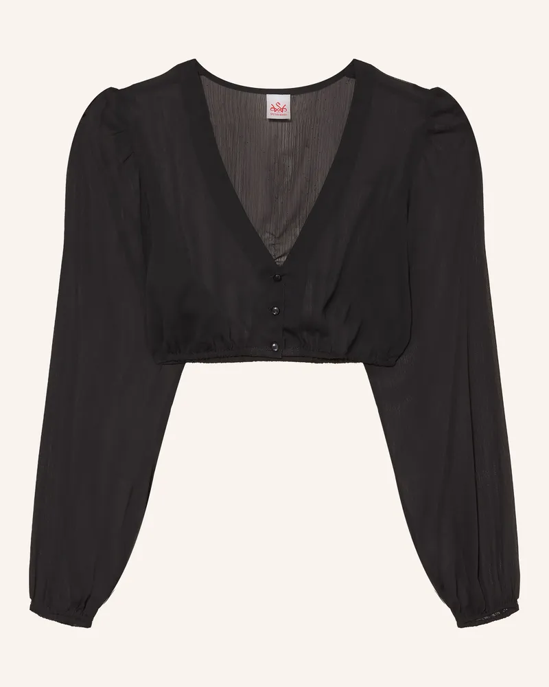 Spieth & Wensky Dirndlbluse Efeu schwarz Schwarz