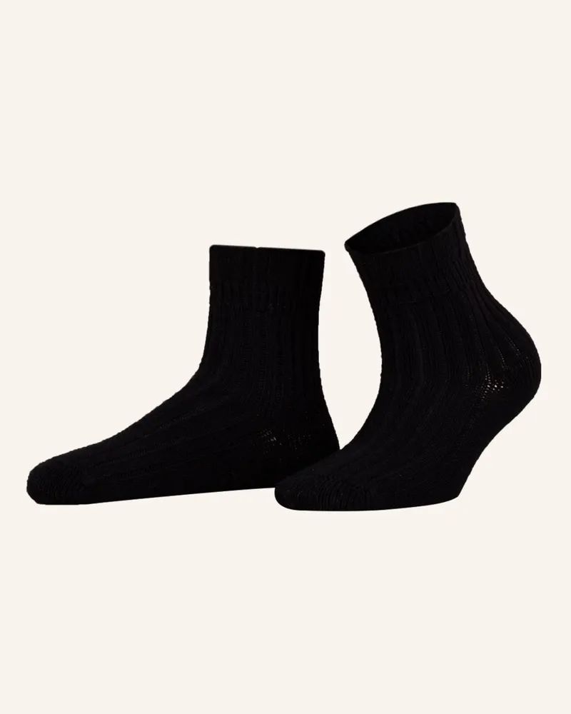 Falke Socken Bedsock Rib schwarz Schwarz