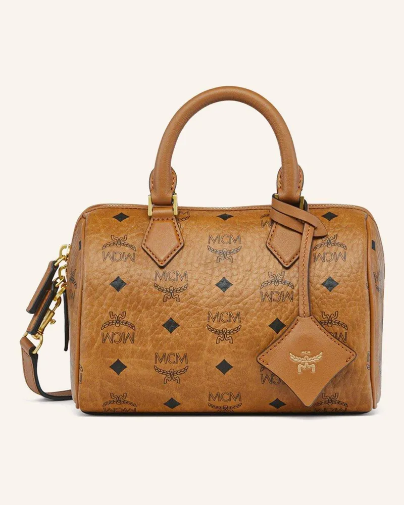 MCM Handtasche Ella Boston Visetos braun Cognac