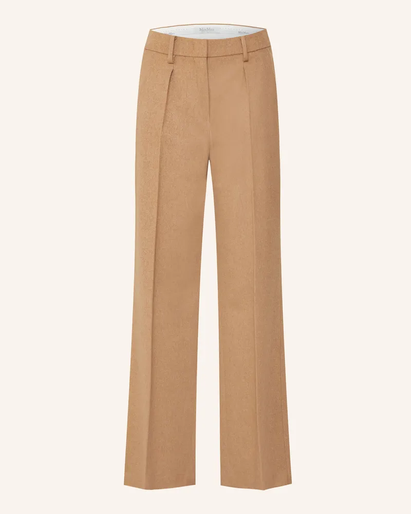 Max Mara Kamelhaar-Hose Carbone braun Camel