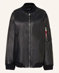 Dsquared2 Oversized-Blouson aus Leder Schwarz