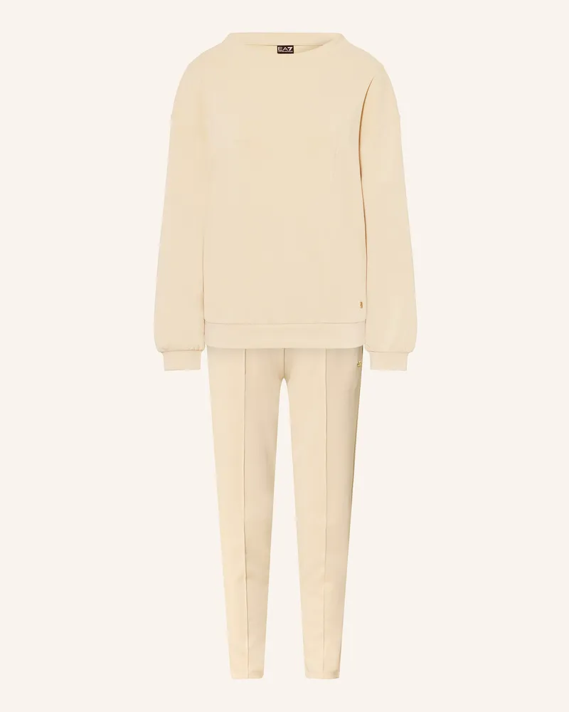EA7 Set: Sweatshirt und Sweatpants Beige