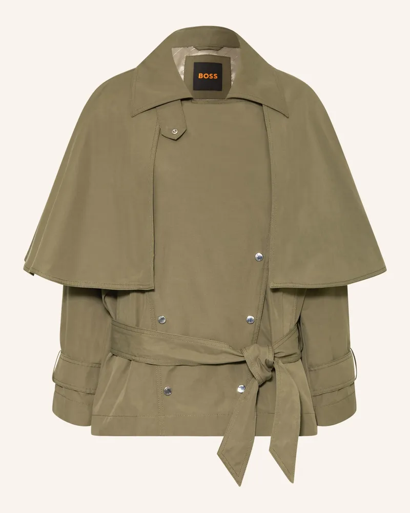 HUGO BOSS Trench-Jacke Calisetta gruen Oliv