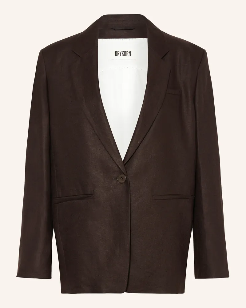 Drykorn Blaze Mowtie Aus Leinen braun Dunkelbraun