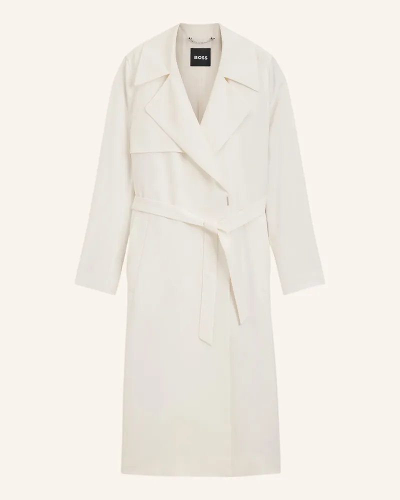 HUGO BOSS Klassischer Mantel CALISSYA Regular Fit Weiss