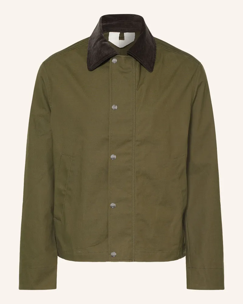 Arket Jacke Im Materialmix gruen Oliv