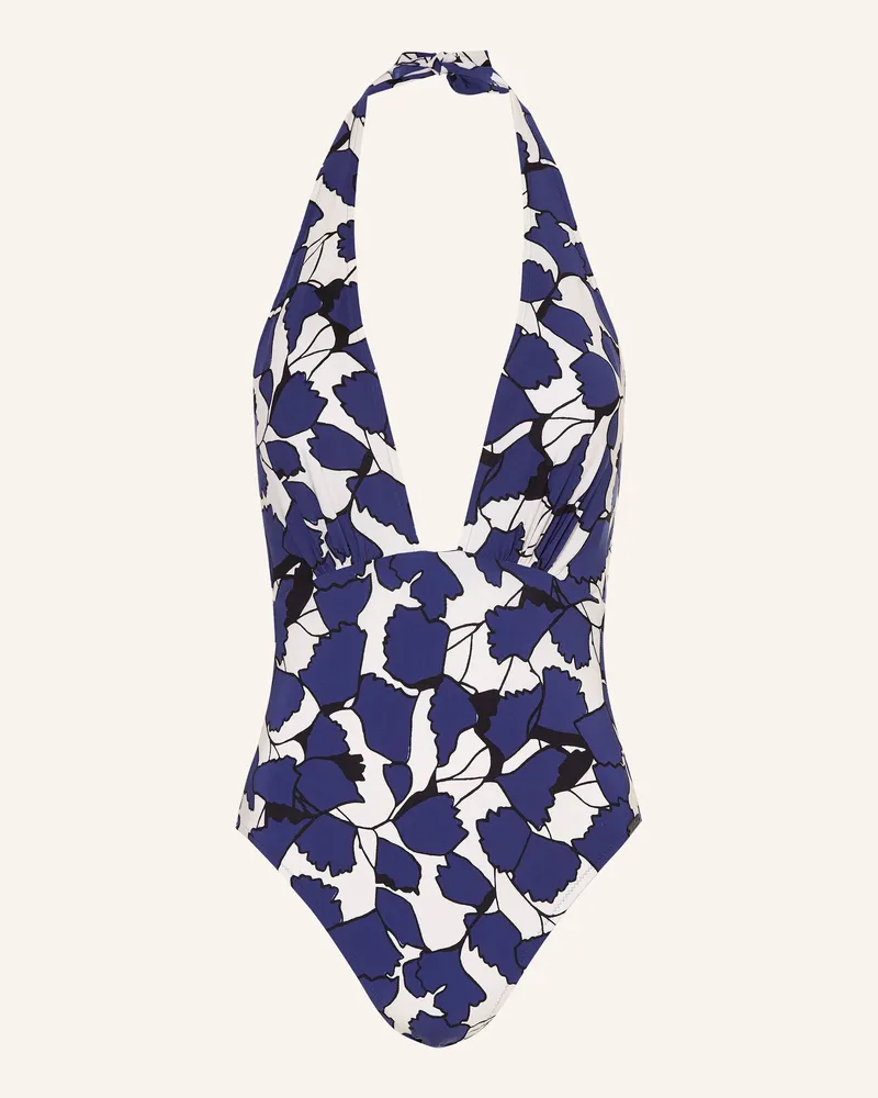 Maryan Mehlhorn Neckholder-Badeanzug Blue Leaves blau Blau