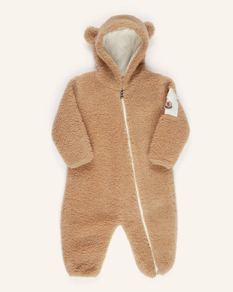 Moncler Teddyfell-Overall beige Braun