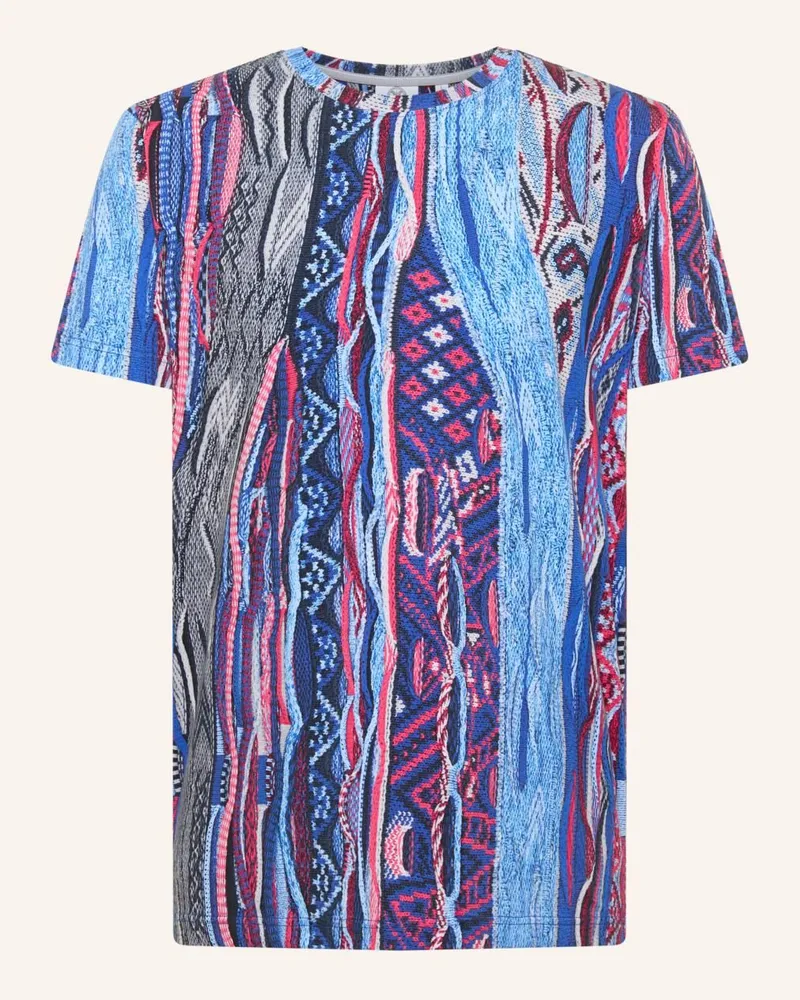Carlo Colucci Alloverprint T-Shirt DI POLI Blau