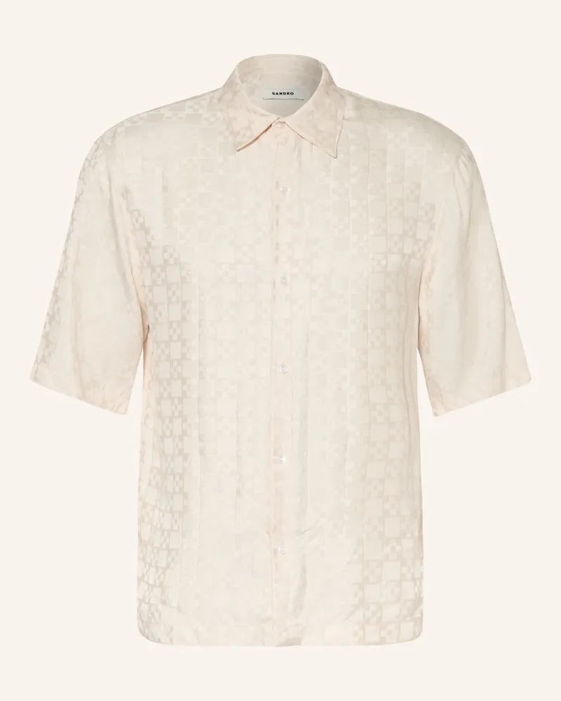 Sandro Kurzarm-Hemd Regular Fit Aus Jacquard weiss Creme