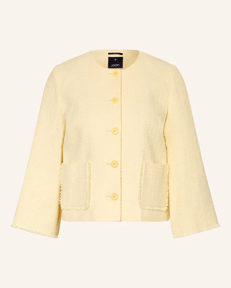 JOOP! Bouclé-Jacke JOVANNA Hellgelb
