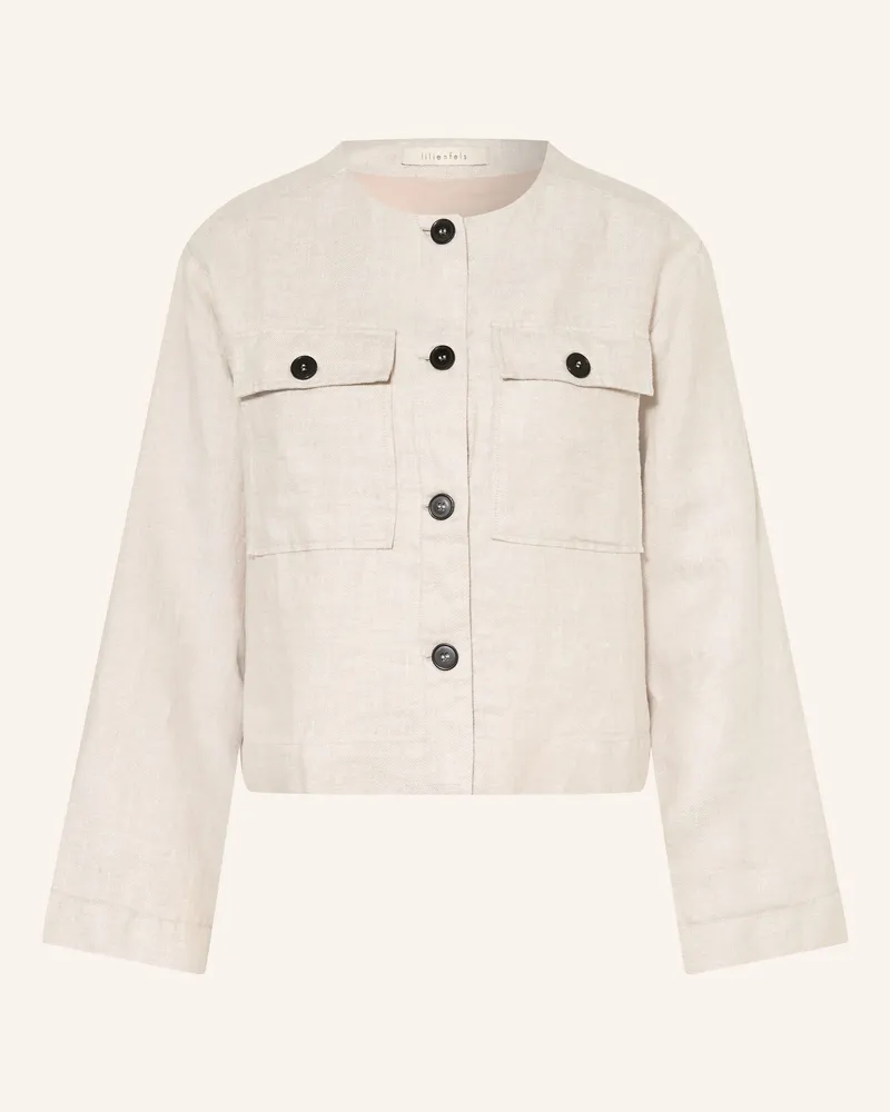 lilienfels Leinenjacke Mit Glitzergarn beige Beige