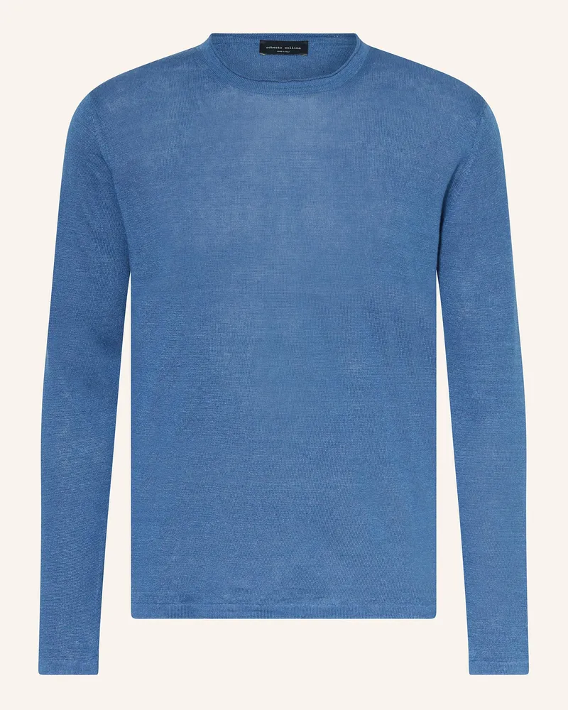 Roberto Collina Leinenpullover Blau