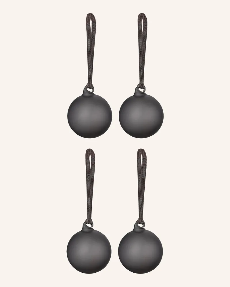 Blomus 4er-Set Weihnachtskugeln Juhla schwarz Dunkelbraun