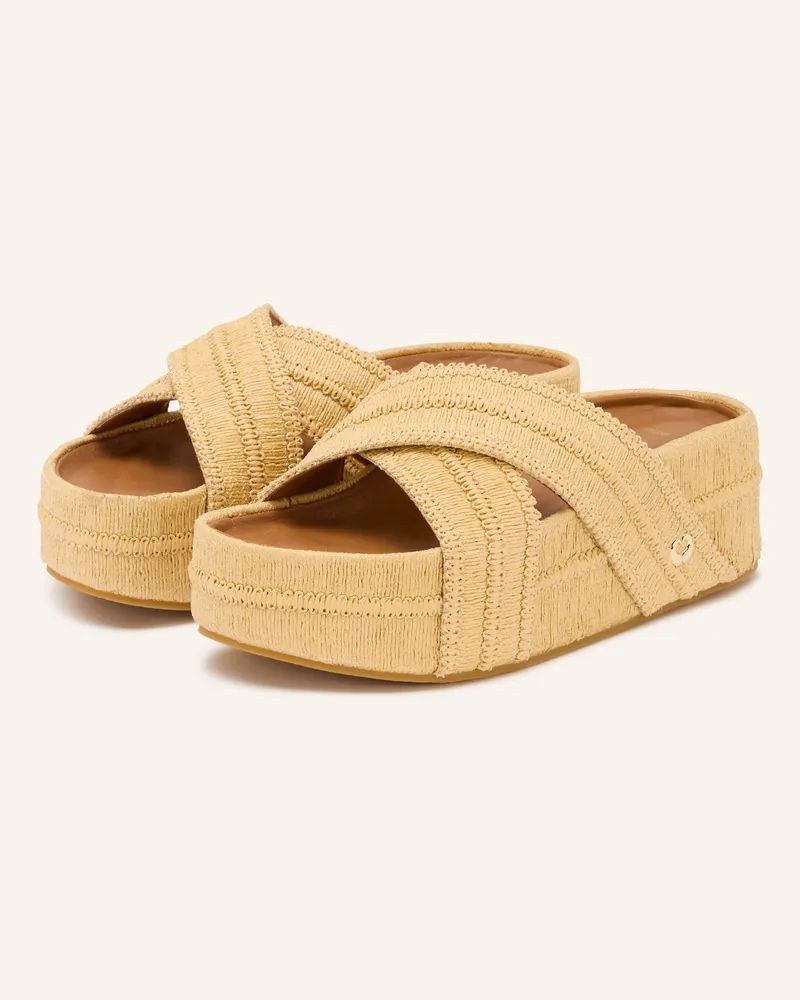 Maje Plateau-Pantoletten beige Camel