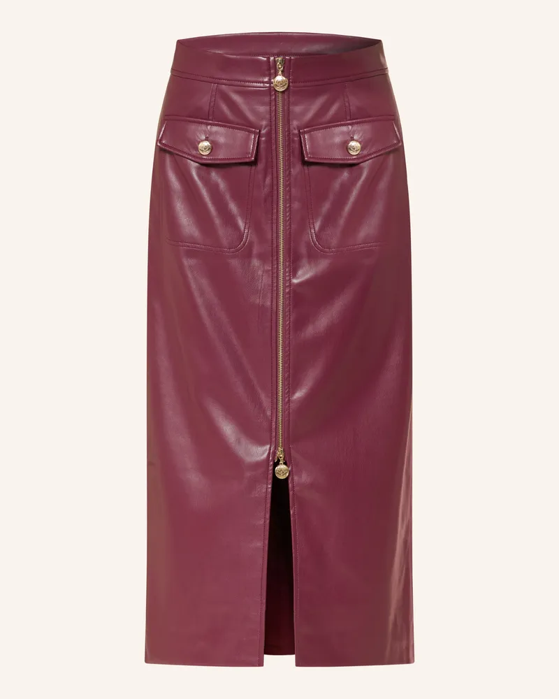 Joseph Ribkoff Rock in Lederoptik Dunkelrot