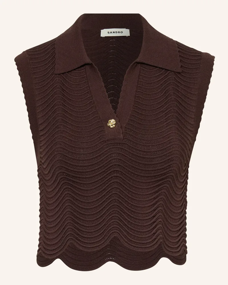 Sandro Cropped-Stricktop Braun