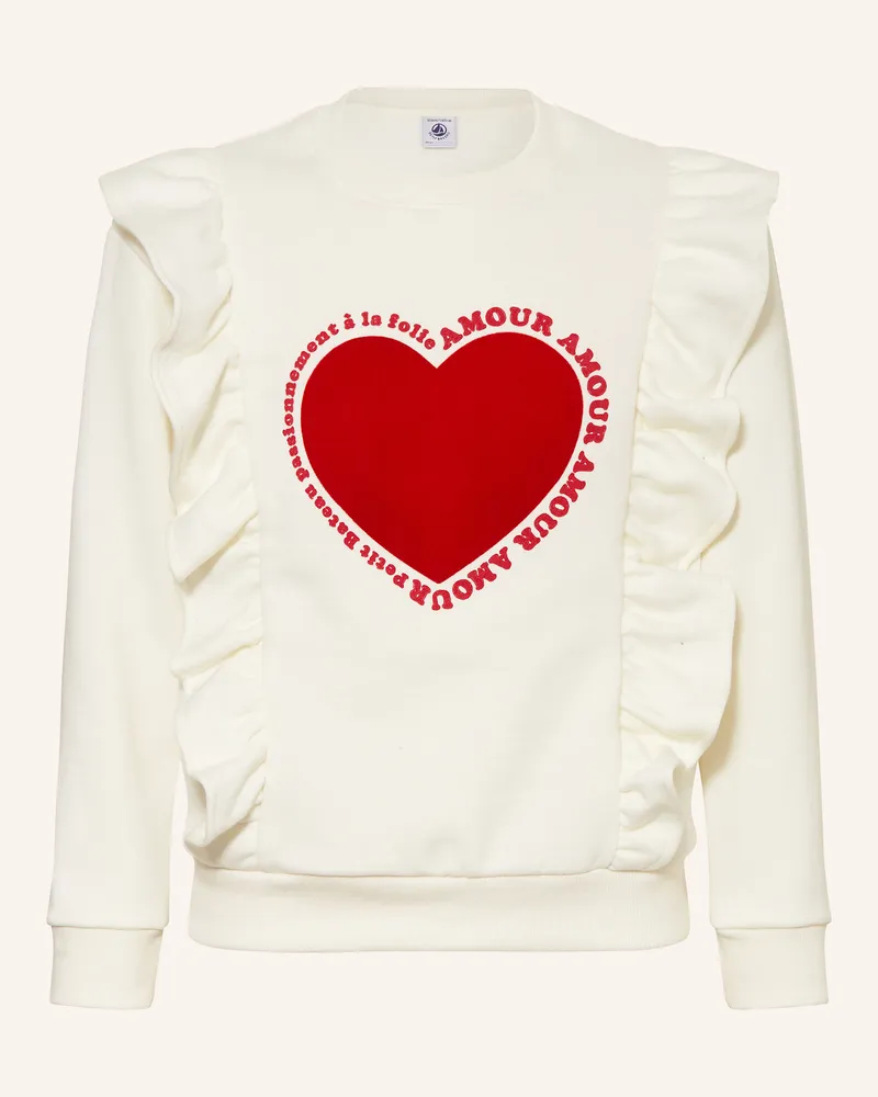 Petit Bateau Sweatshirt mit Rüschen Creme