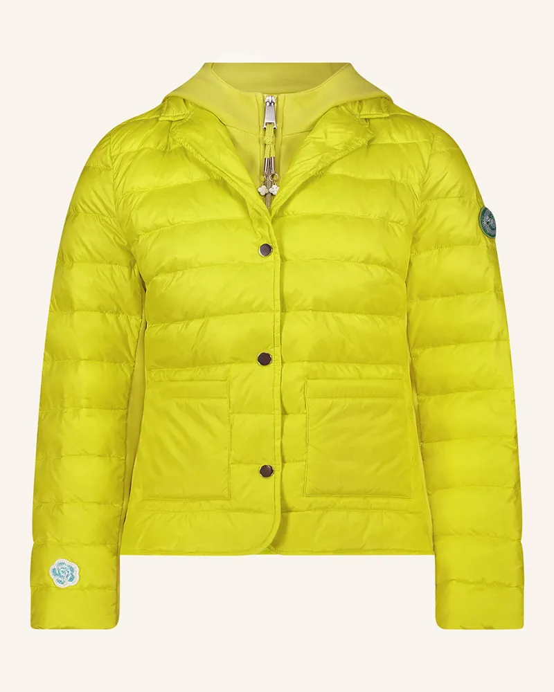 Cartoon Steppjacke mit herausnehmbarer Blende Neongelb