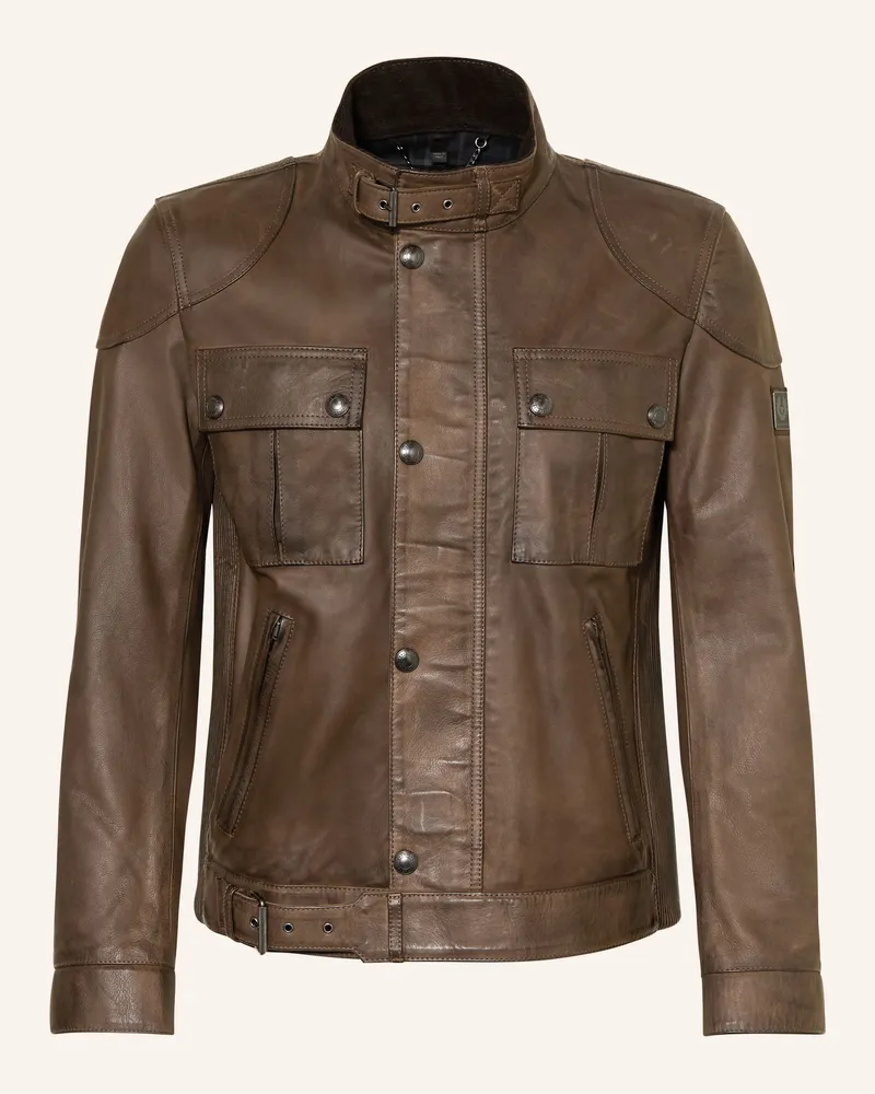 Belstaff Lederjacke Gangster braun Dunkelbraun