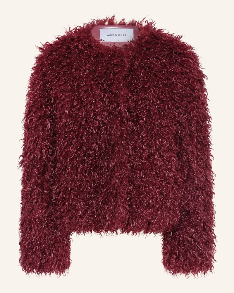 Mrs & HUGS Kunstfell-Jacke rot Dunkelrot